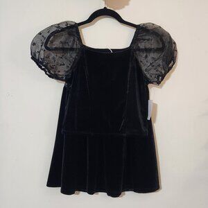 Lilt Big Girls M 10/12 2-Piece Black Velvet Top & Skirt Set NWT